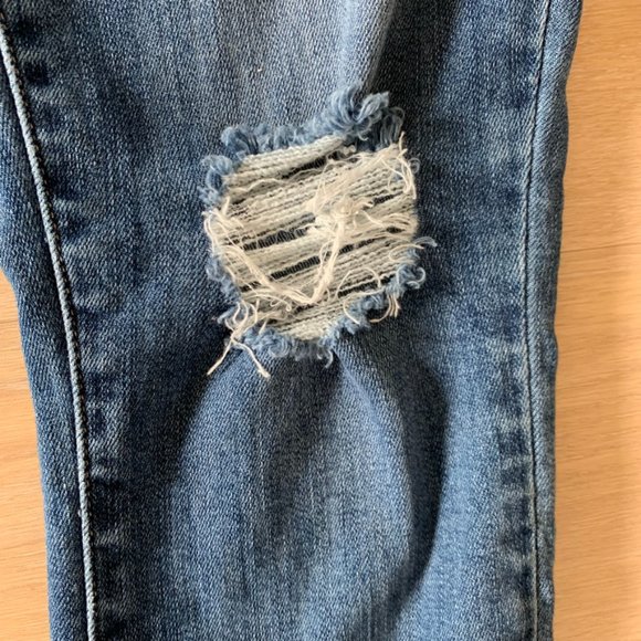 PAIGE Verdugo Crop Ankle Skinny Jeans Spence Destructed – Blue, Size 28 - Picture 10 of 15